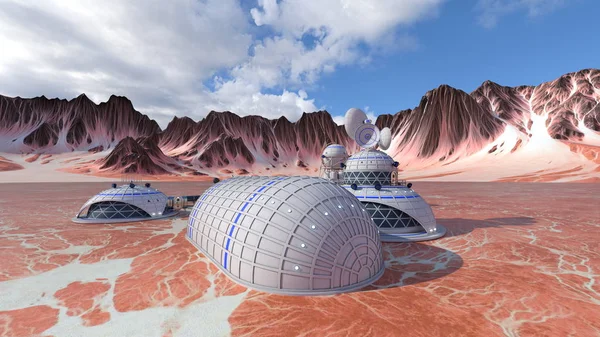 3D CG rendering of Space lab