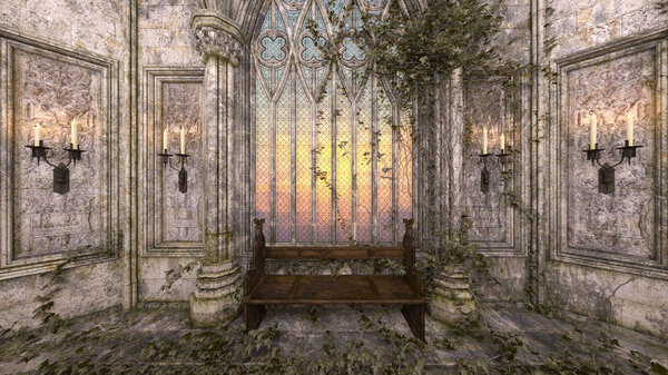 3D CG rendering of church