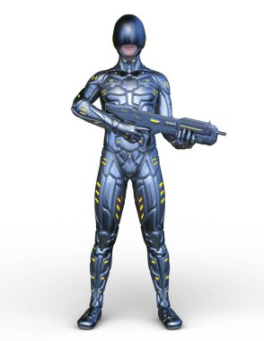 Siber adam 3D cg render