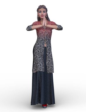 Hintli kadının 3d Cg render