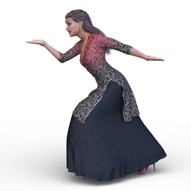 Hintli kadının 3d Cg render