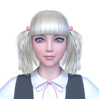 3D cg işleme bir kostüm kız