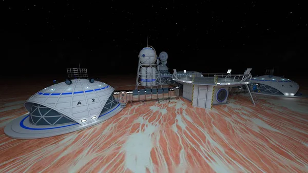 3D CG rendering of Space lab