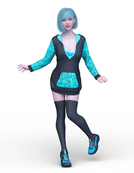 Rendering Costume Girl — Stock Photo, Image