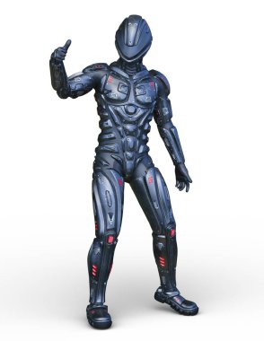 Siber adam 3D cg render