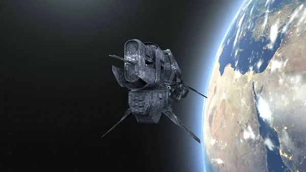 Візуалізація Космічного Корабля Елементи Цього Зображення Обставлені Наса — стокове фото