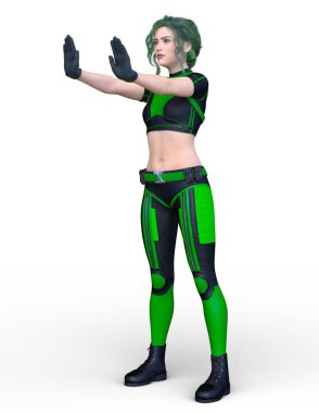 3D cg işleme bir kostüm kız