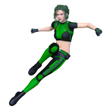 3D cg işleme bir kostüm kız