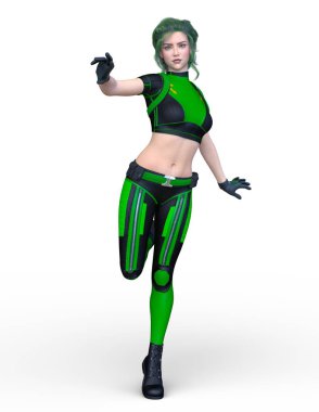 3D cg işleme bir kostüm kız