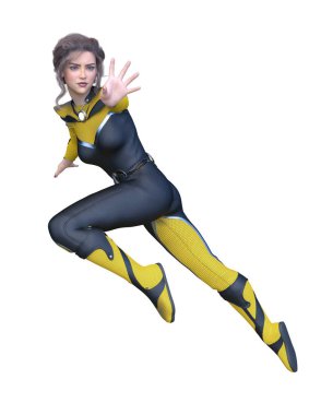 3D cg işleme bir kostüm kız