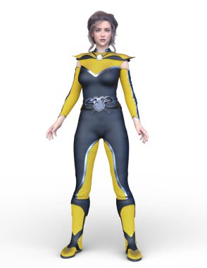 3D cg işleme bir kostüm kız