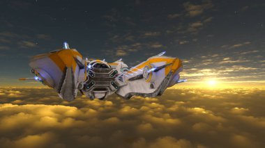 Uzay gemisi 3d cg render
