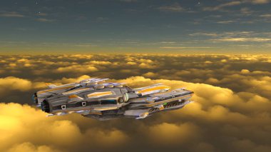 Uzay gemisi 3d cg render
