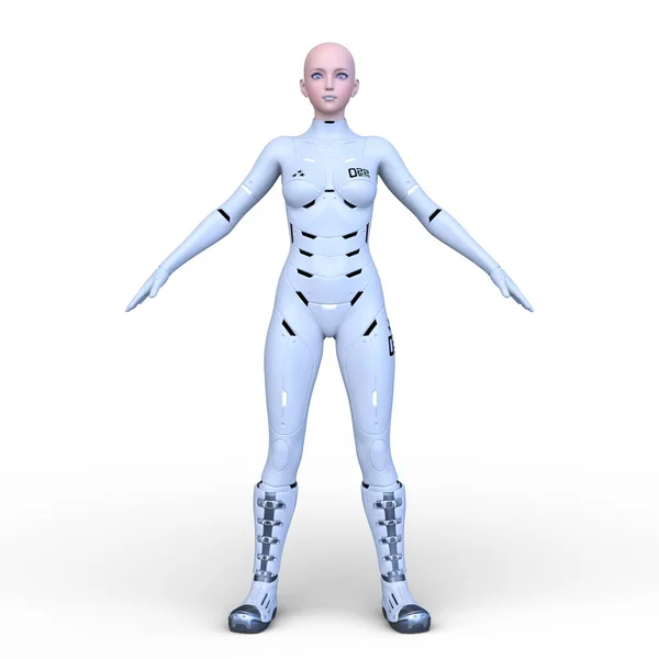 Rendering Cyber Woman — Stock Photo, Image