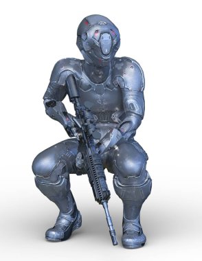 Siber adam 3D cg render