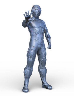 Siber adam 3D cg render