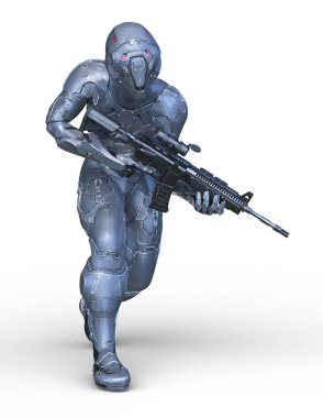 Siber adam 3D cg render