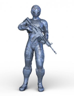 Siber adam 3D cg render