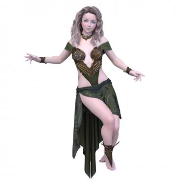 3D cg işleme bir kostüm kız