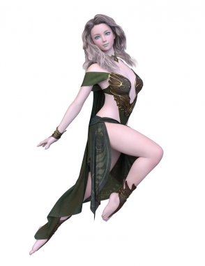 3D cg işleme bir kostüm kız