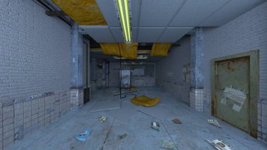 Terk edilmiş binanın 3d Cg render