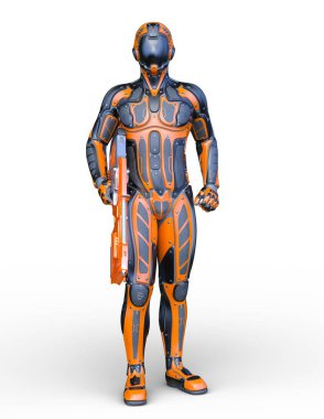 Siber adam 3D cg render