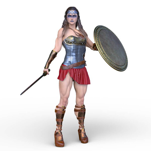 3D CG rendering of Sexy warrior