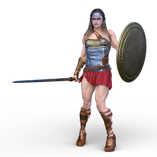 3D CG rendering of Sexy warrior