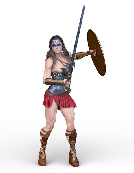 3D CG rendering of Sexy warrior