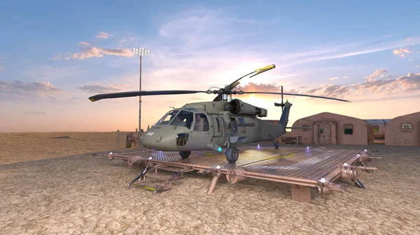 Renderelés Helikopter — Stock Fotó