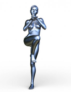 kadın heykelinin 3D cg işleme