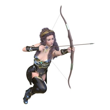 3D cg işleme bir kostüm kız