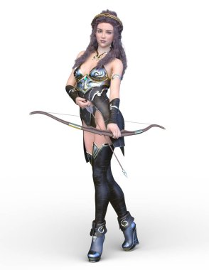 3D cg işleme bir kostüm kız