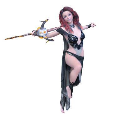 Sihirbaz kadın 3d Cg render