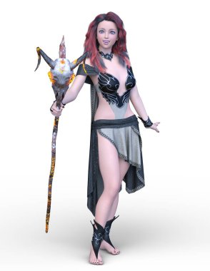 Sihirbaz kadın 3d Cg render