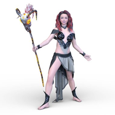 Sihirbaz kadın 3d Cg render