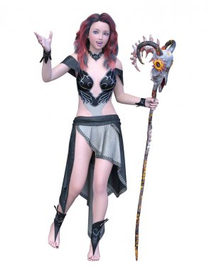 Sihirbaz kadın 3d Cg render