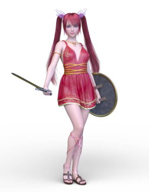 3D cg işleme bir kostüm kız