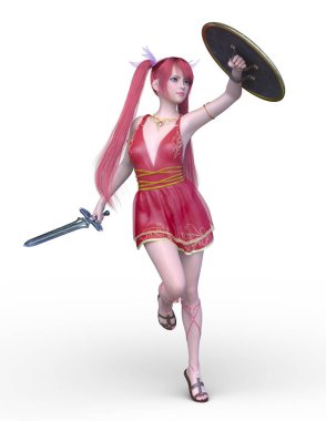 3D cg işleme bir kostüm kız