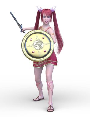 3D cg işleme bir kostüm kız