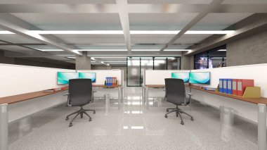 3D cg işleme Modern bina ofis