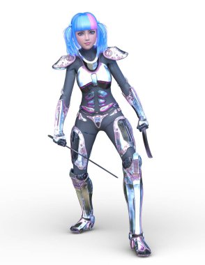 cyber kadının 3D cg işleme