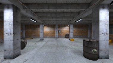 Yeraltı binasının 3d Cg render