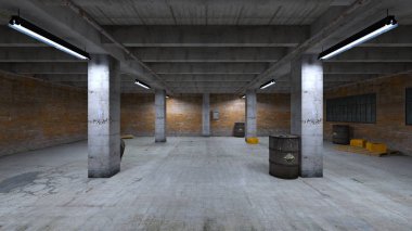 Yeraltı binasının 3d Cg render