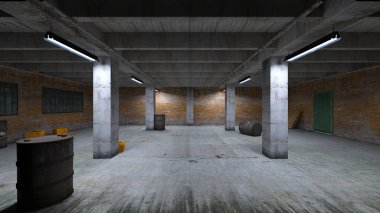 Yeraltı binasının 3d Cg render