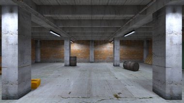 Yeraltı binasının 3d Cg render