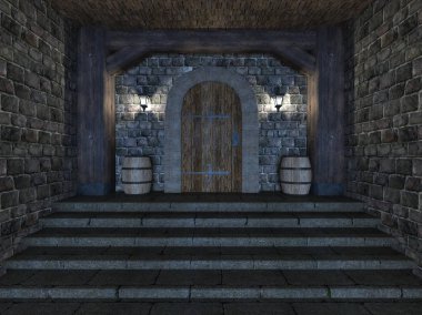 Kale koridorunun 3d Cg render