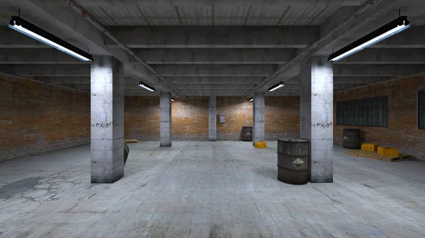 Rendering Underground Building — Foto Stock