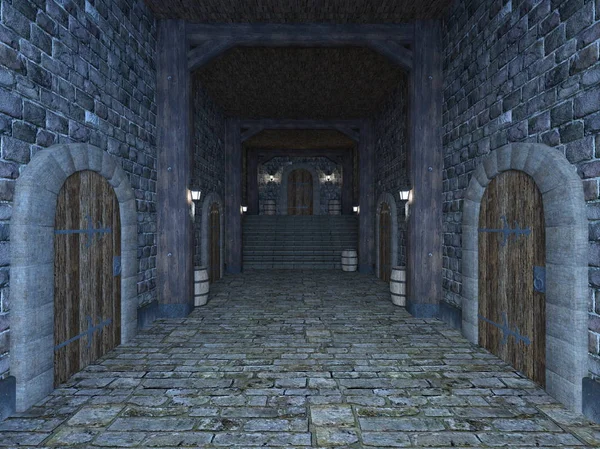 Kale koridorunun 3d Cg render