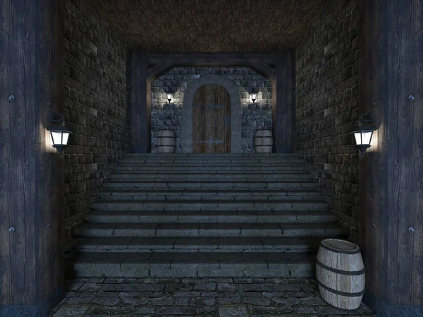 Kale koridorunun 3d Cg render